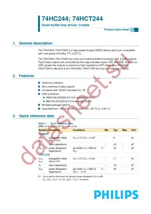 74HC244N,652 datasheet  